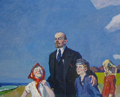 Oil painting Lenin with children Logvin Ivan Dmitrievich