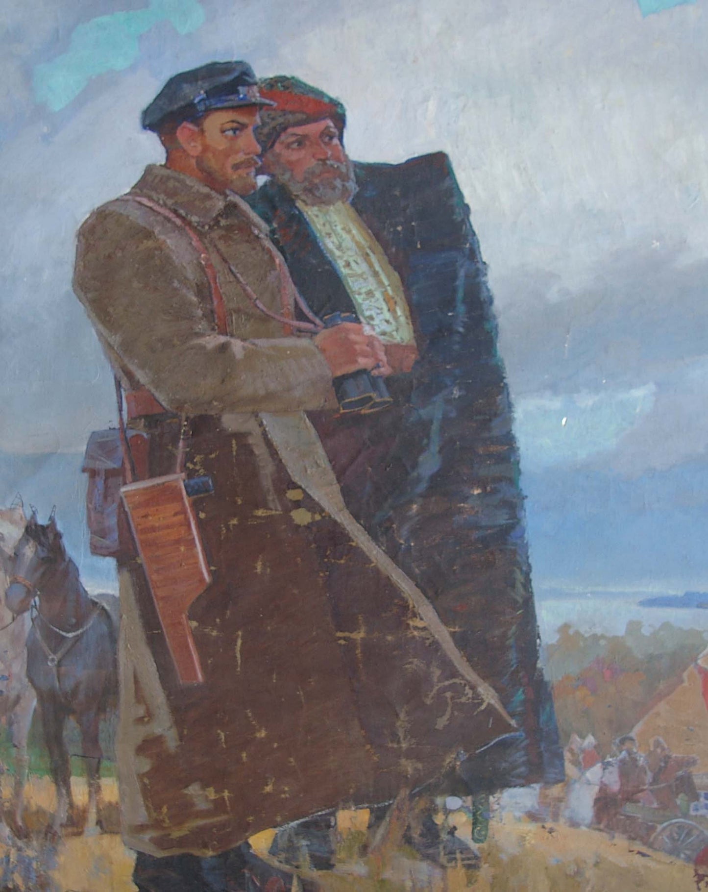 Oil painting Two officers Kvitenko