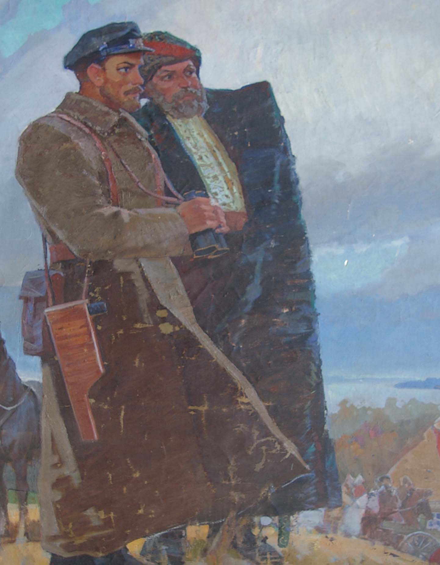 Oil painting Two officers Kvitenko