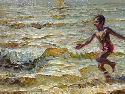 Oil painting Children at sea