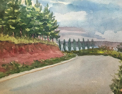Watercolor painting Road Dmitry Lednev