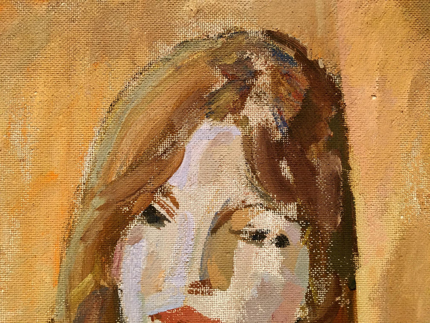 Double oil painting Portrait of a girl