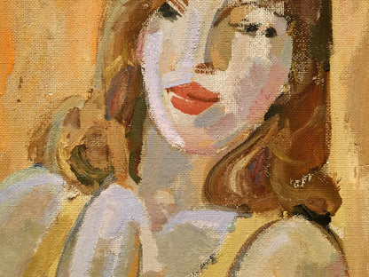 Double oil painting Portrait of a girl