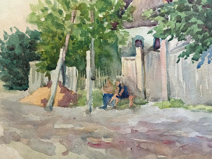 Watercolor painting Street Dmitry Lednev