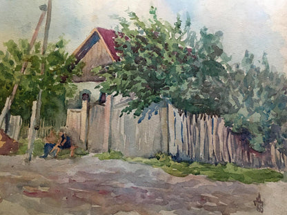 Watercolor painting Street Dmitry Lednev