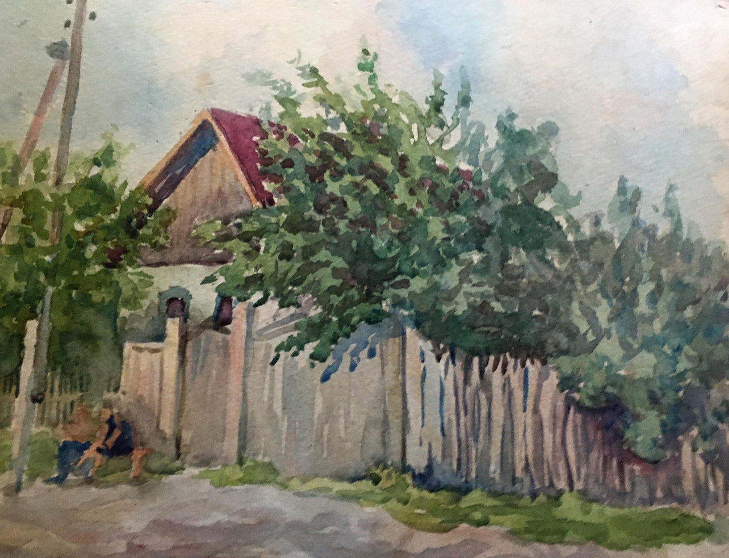 Watercolor painting Street Dmitry Lednev