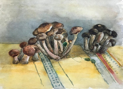 Watercolor painting Mushrooms Dmitry Lednev