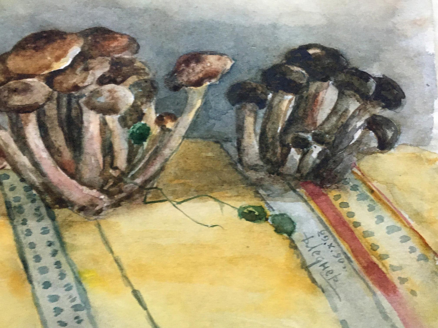 Watercolor painting Mushrooms Dmitry Lednev