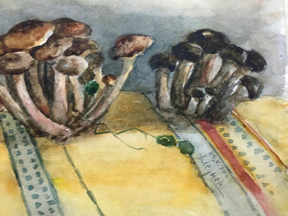 Watercolor painting Mushrooms Dmitry Lednev