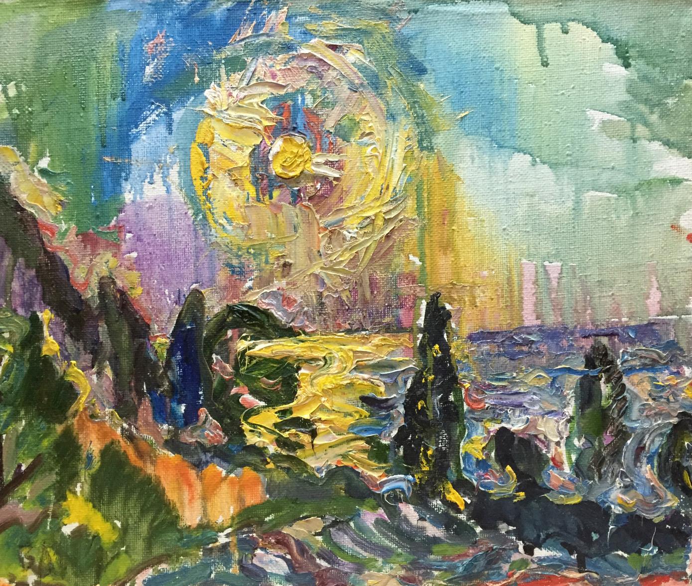 Abstract oil painting Sunrise Lebedeva Valentina Nikolaevna