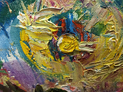 Oil Abstract Sun Painting