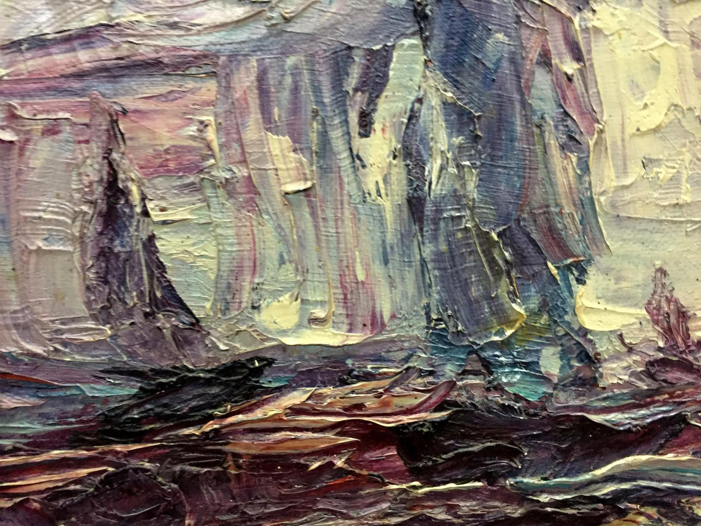 Abstract oil painting Raging sea