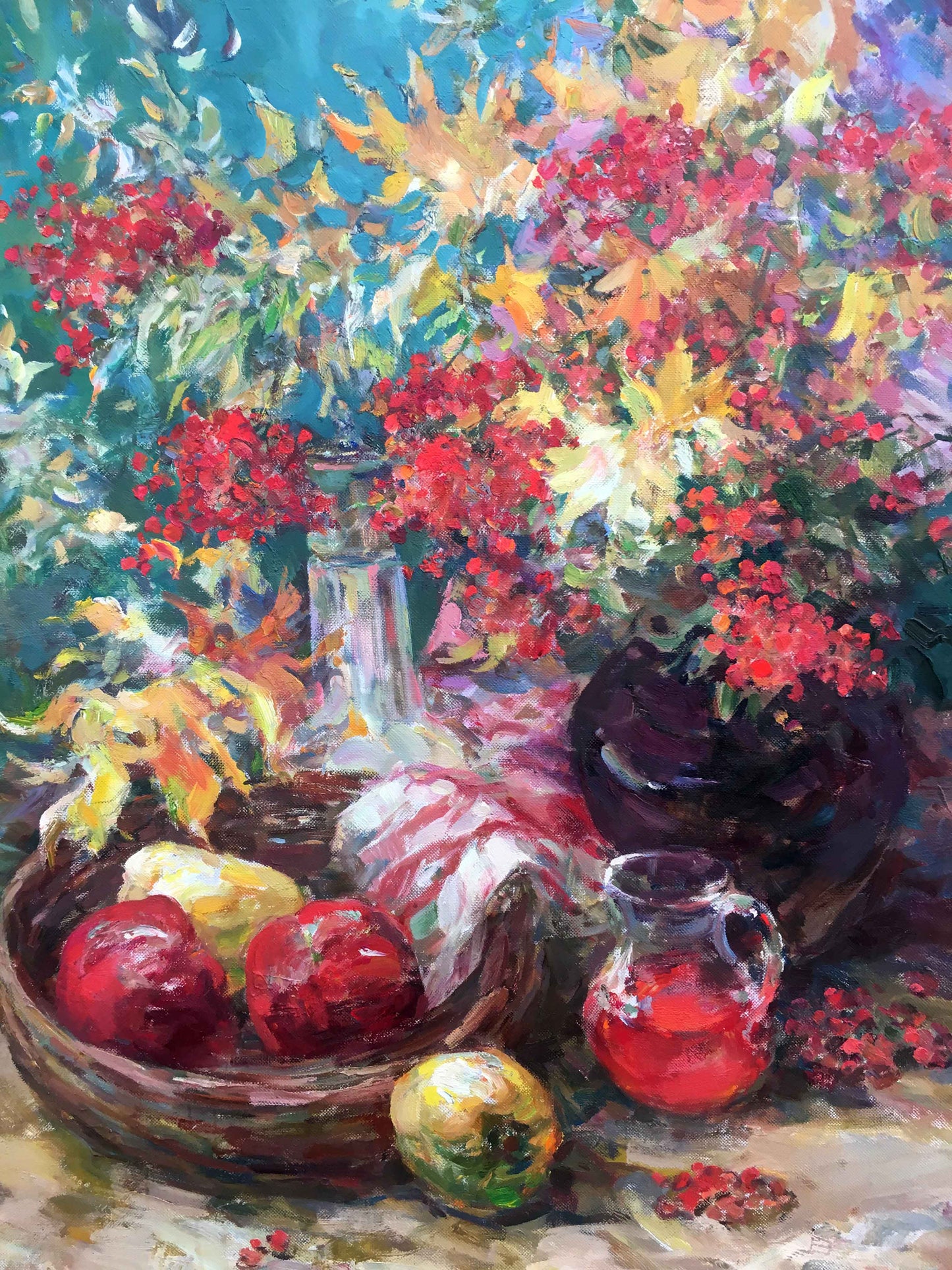 Autumn still life oil painting