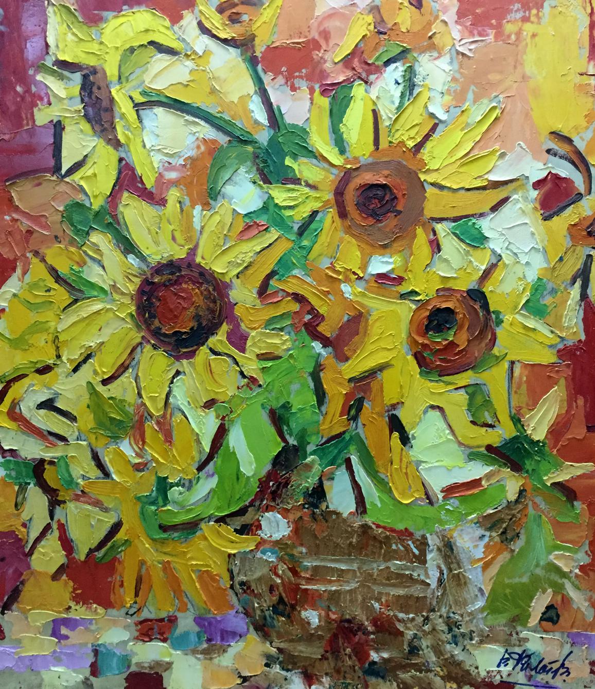 Oil painting Sunflowers B. Filatov