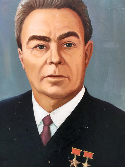 Leonid Brezhnev oil painting