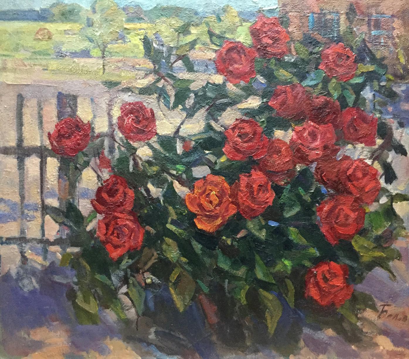 Oil painting Red roses Belov Victor Emelyanovich