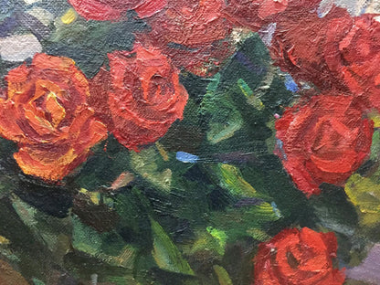 Oil Red Roses Art