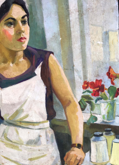 Oil painting Girl Volkov