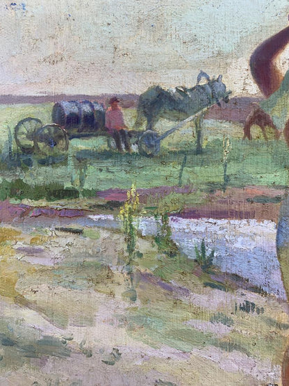 Oil painting rural oasis