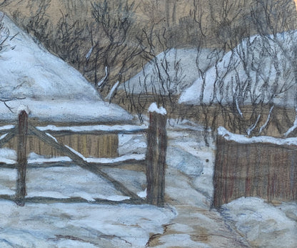 Color pencils painting winter mood A.G.Cherkas