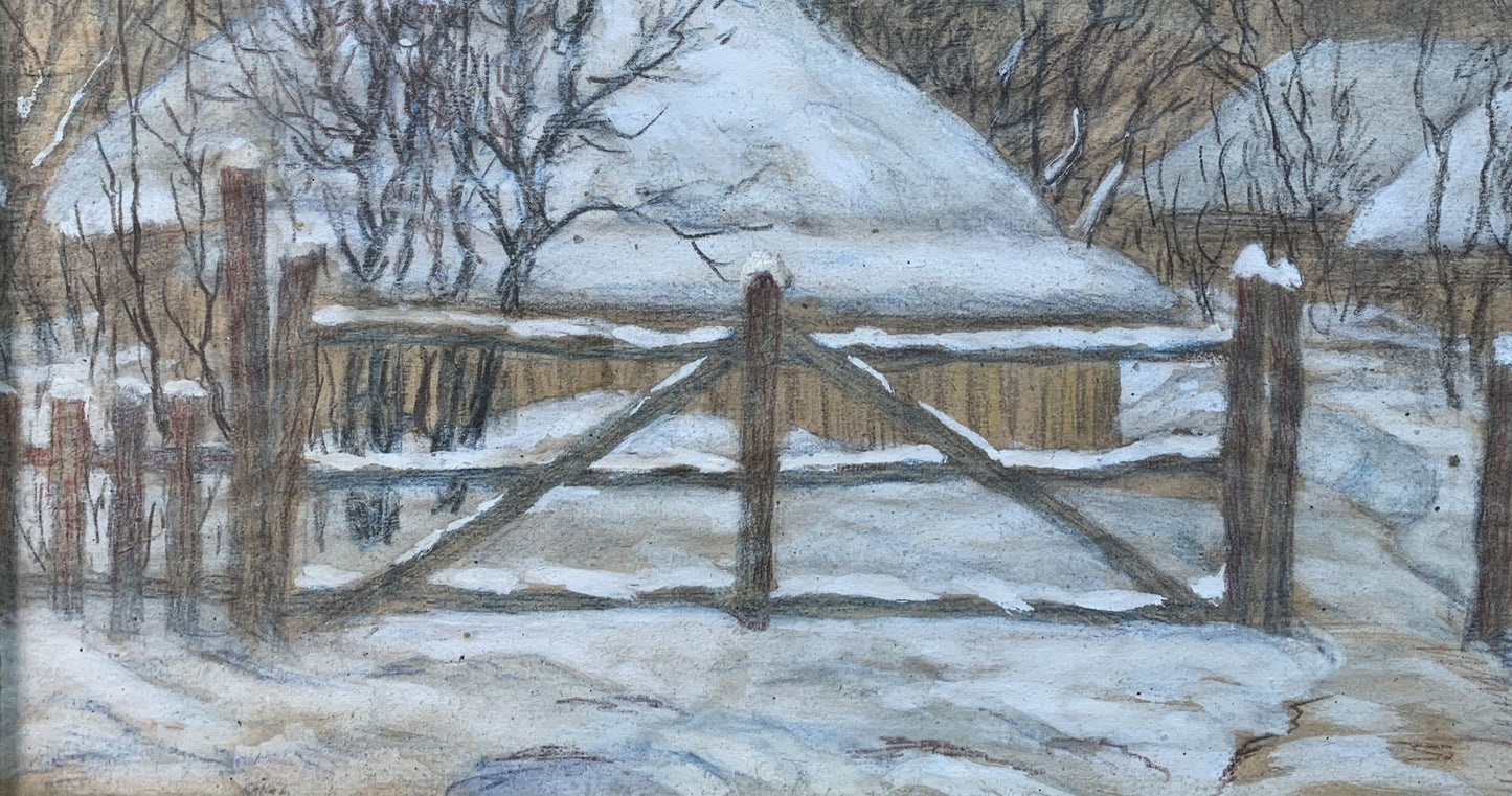 Color pencils painting winter mood A.G.Cherkas