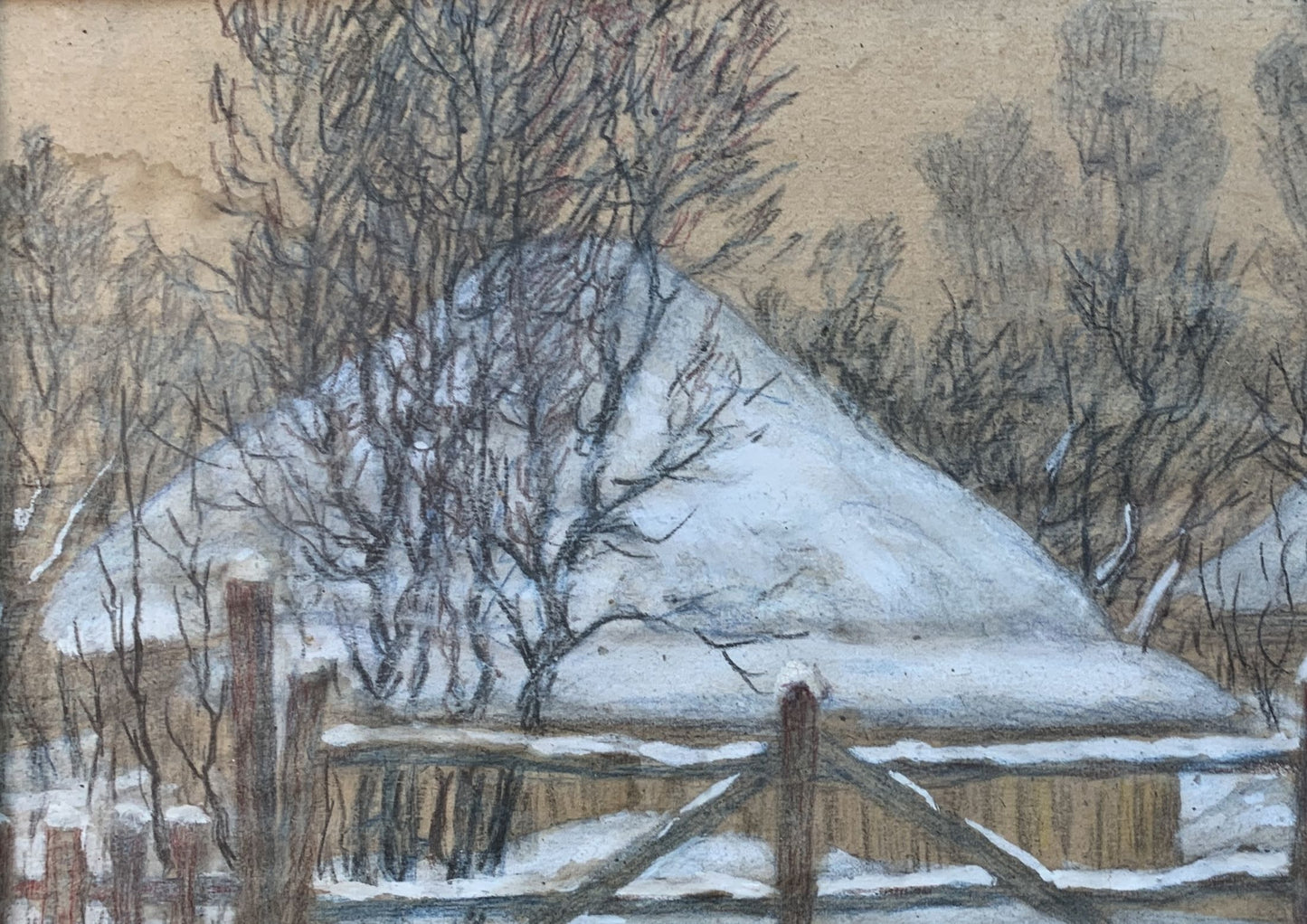 Color pencils painting winter mood A.G.Cherkas
