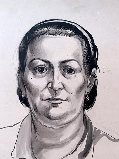 Watercolor, pencil painting Portrait of a woman Alexander Arkadievich Litvinov