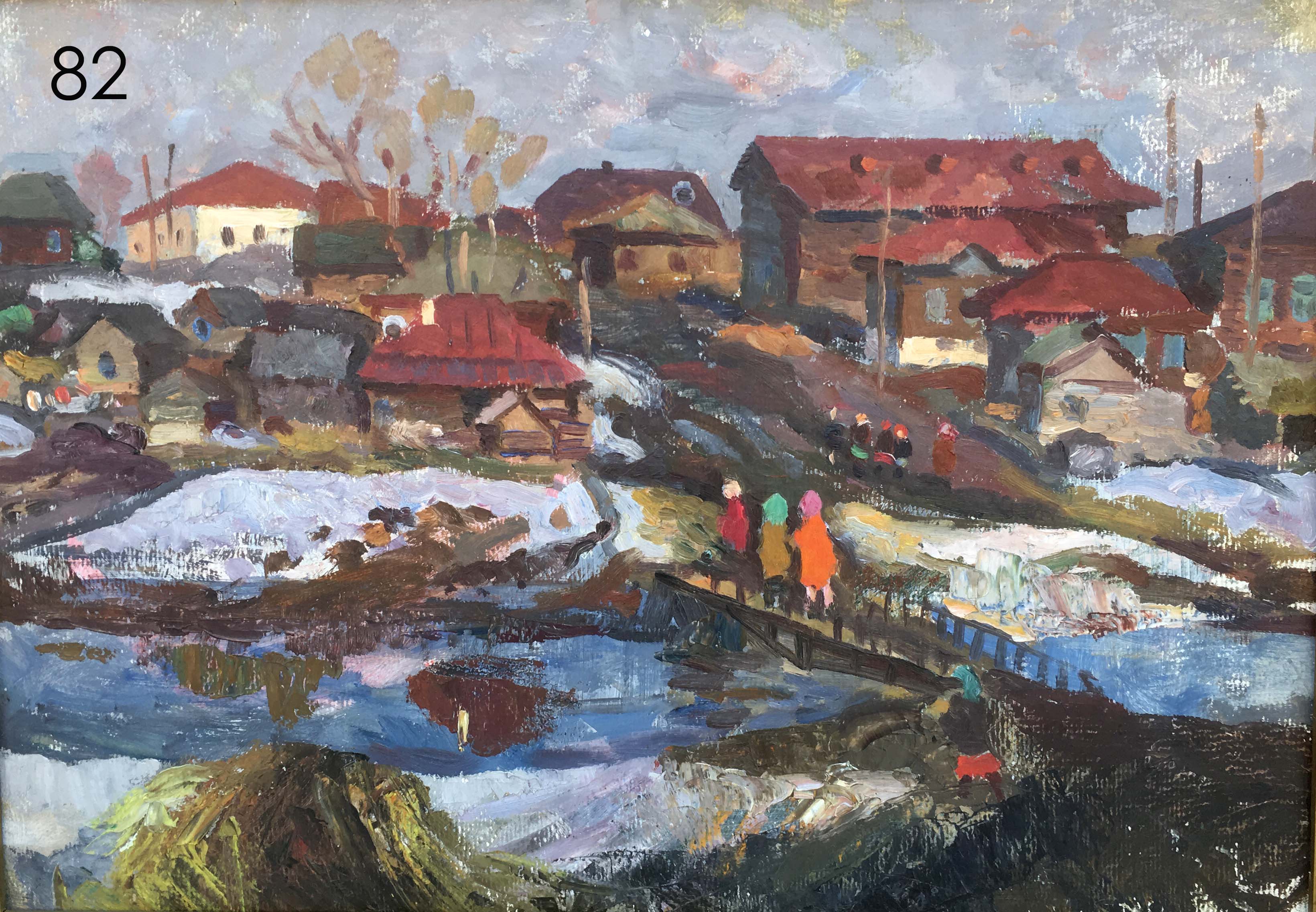 April in the village oil painting Pavel Leontievich Porotnikov