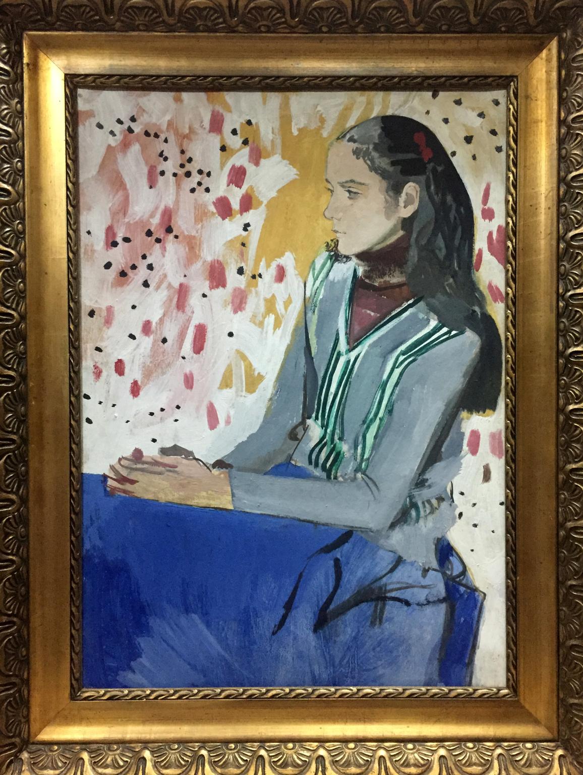 Gouache painting Portrait of a girl Zaretsky Victor Ivanovich