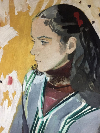 Gouache painting Portrait of a girl Zaretsky Victor Ivanovich