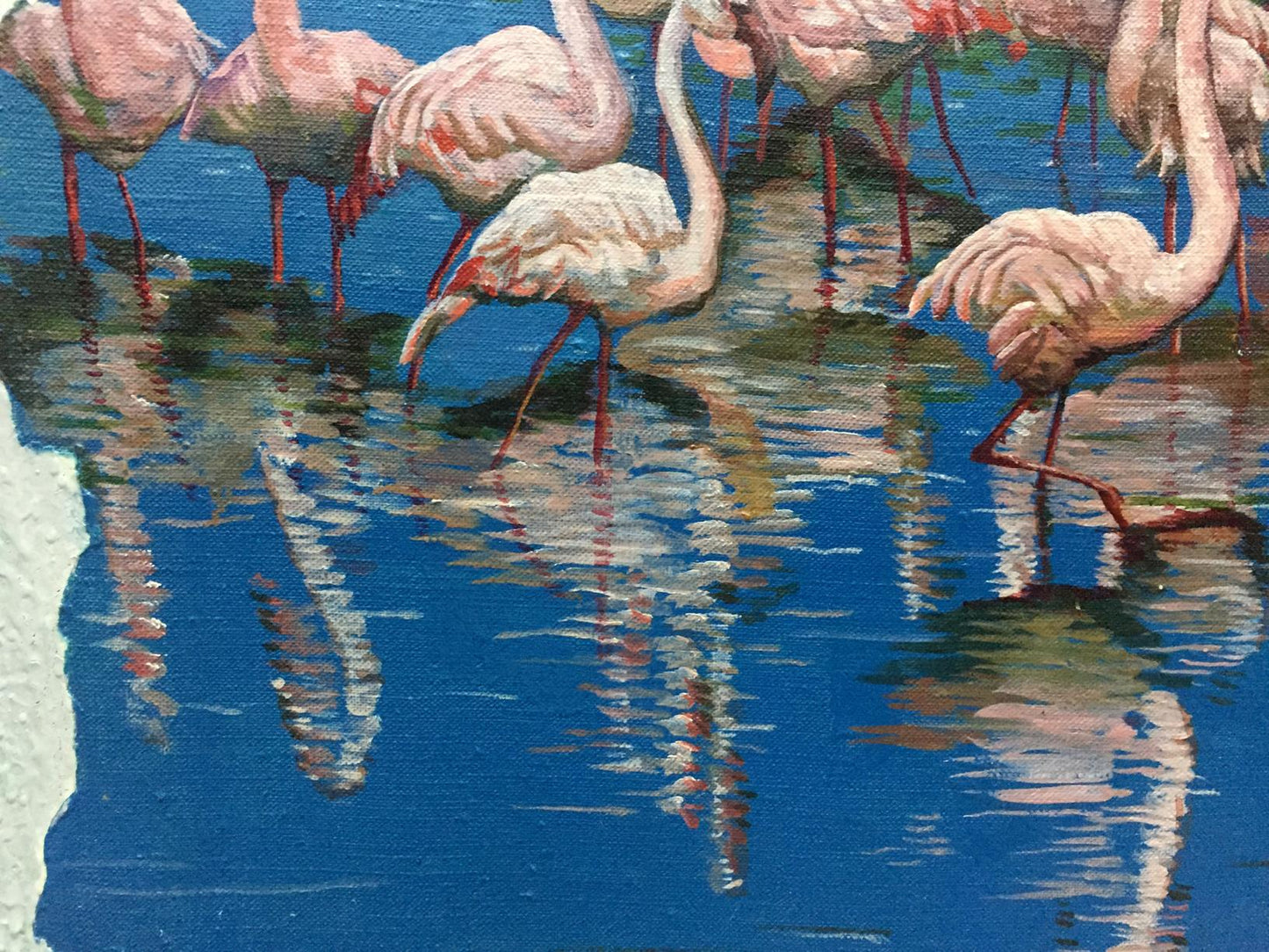 Oil painting Pink flamingo Anatoly Varvarov