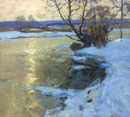 oil painting winter landscape