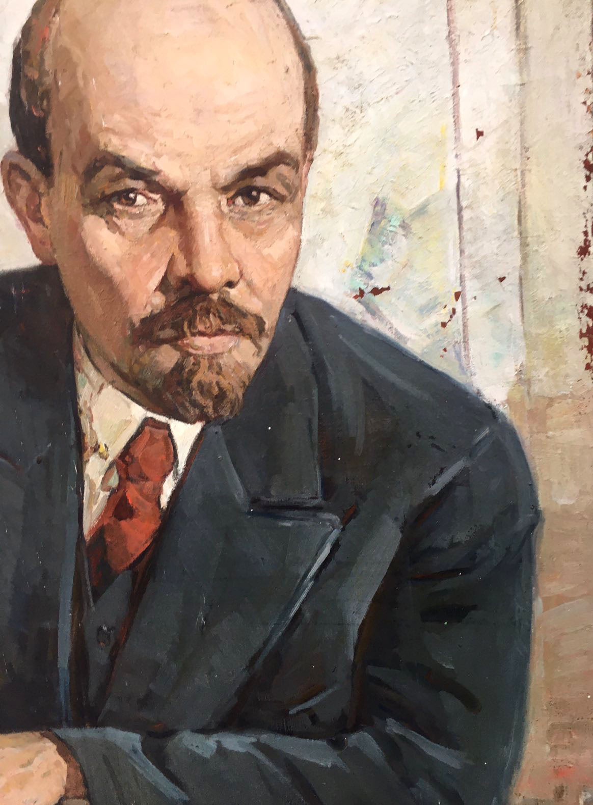 Social realism oil painting Portrait of Lenin Brikulets Viktor Mikhailovich