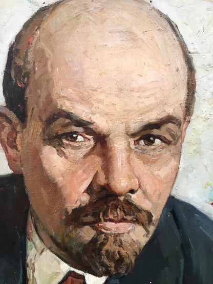 Social realism oil painting Portrait of Lenin Brikulets Viktor Mikhailovich