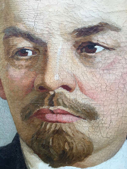 Social realism oil painting Portrait of Lenin Nasedkin Anatoly Leonidovich