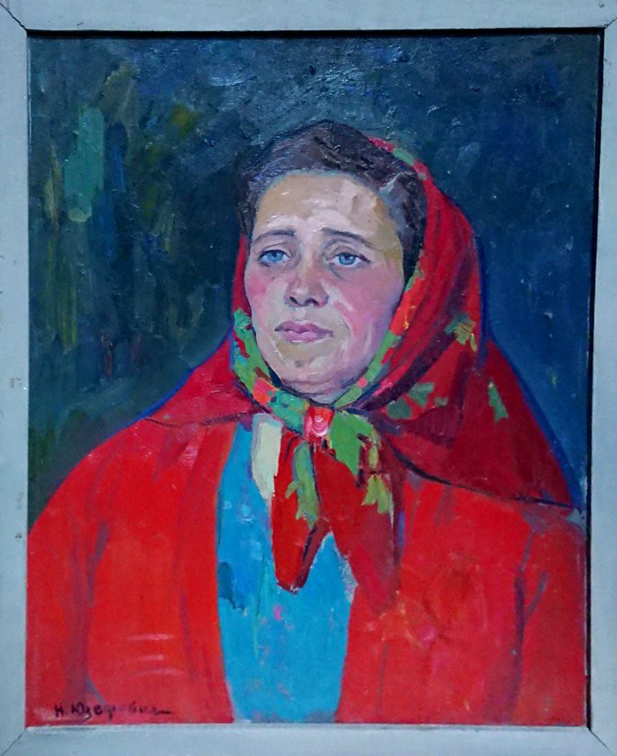 Social realism oil painting Portrait of a woman Yuzefovich Natalia Vladimirovna