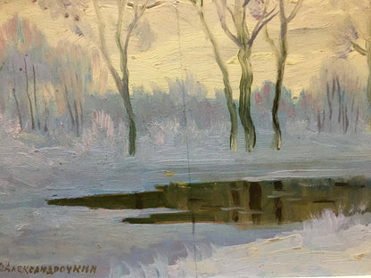 Winter oil painting Aleksandrochkin Yuri Mikhailovich
