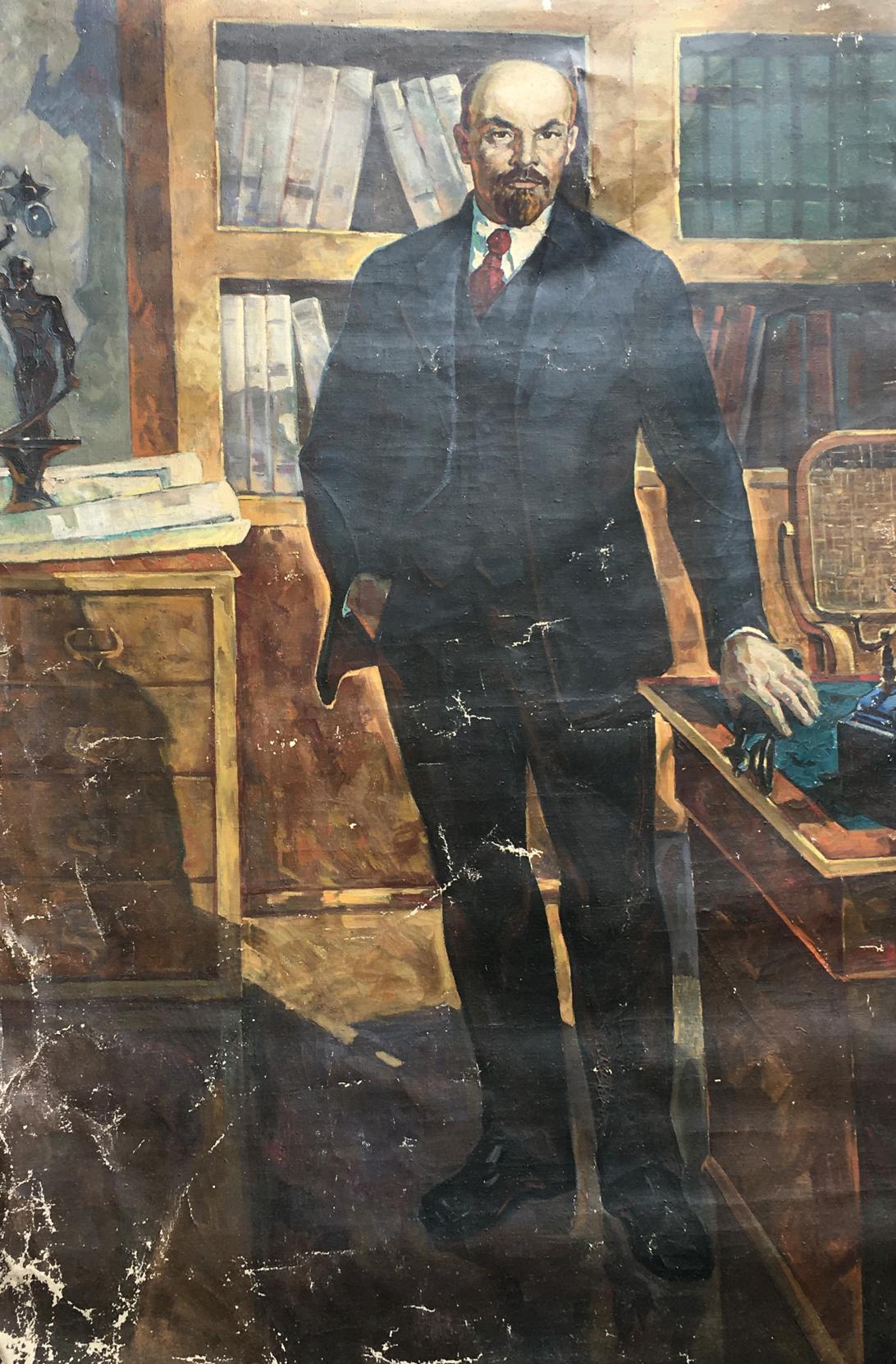Oil painting Portrait of Lenin in his office Shingur Victor