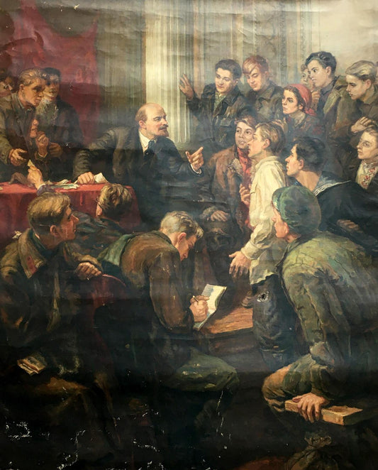 Oil painting Lenin among delegates of the 3rd Congress of Komsomol Terentyev Vladimir Vasilievich