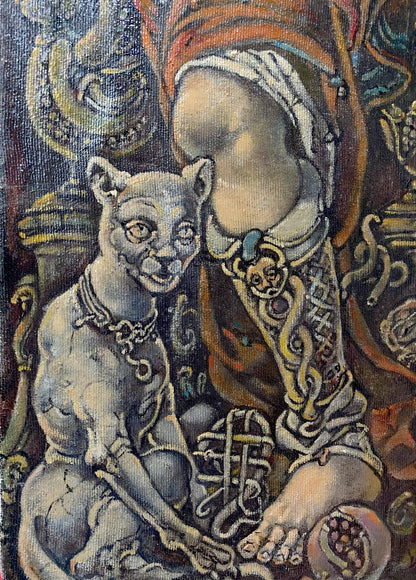 oil painting cat