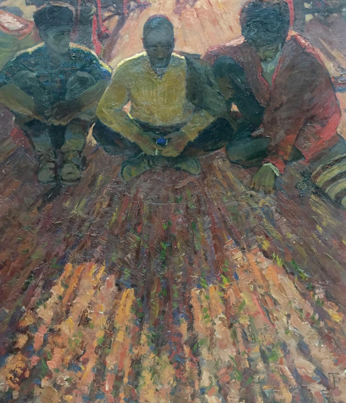 Oil painting On the ground Brusentsov Gennady Yakovich