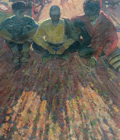 Oil painting On the ground Brusentsov Gennady Yakovich