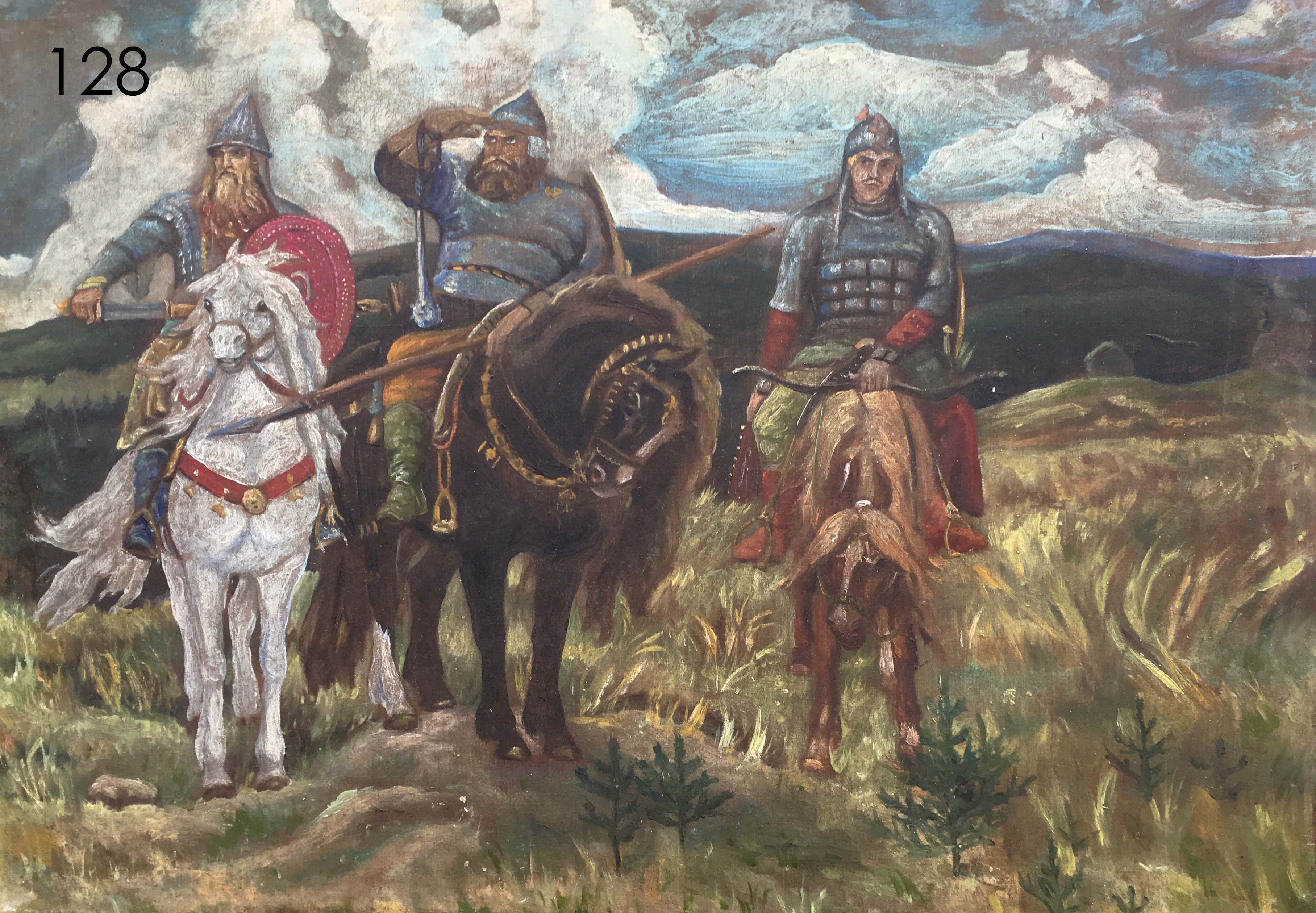 Oil painting Three heroes