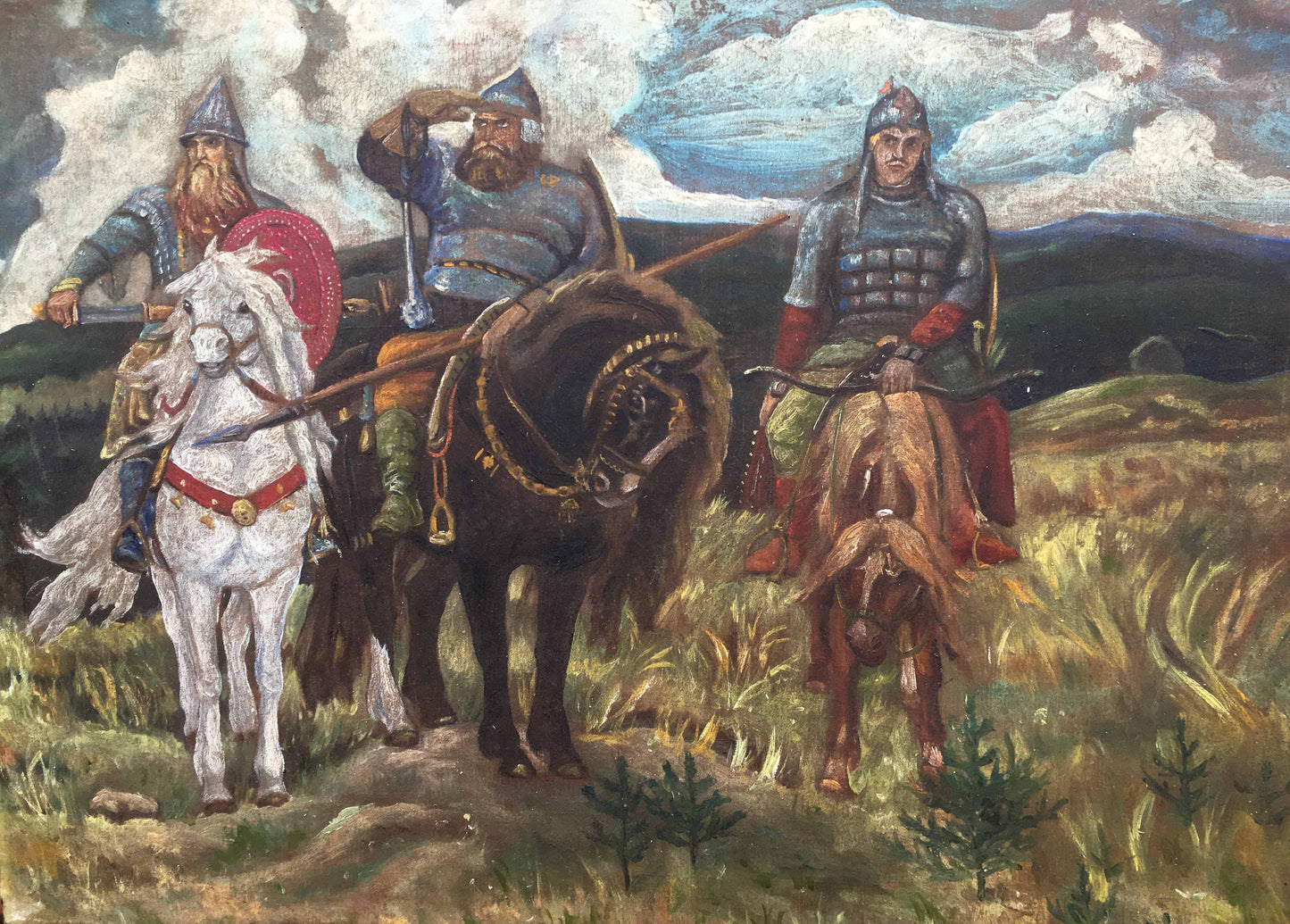 Oil painting Three heroes