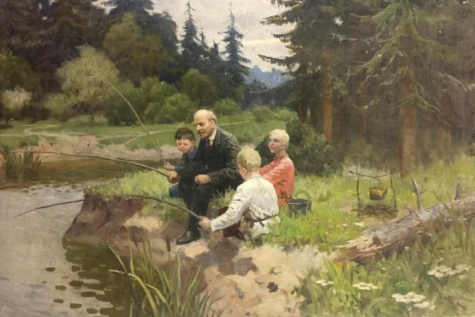 Oil painting Lenin with children Shmatko Leonid Aleksandrovich