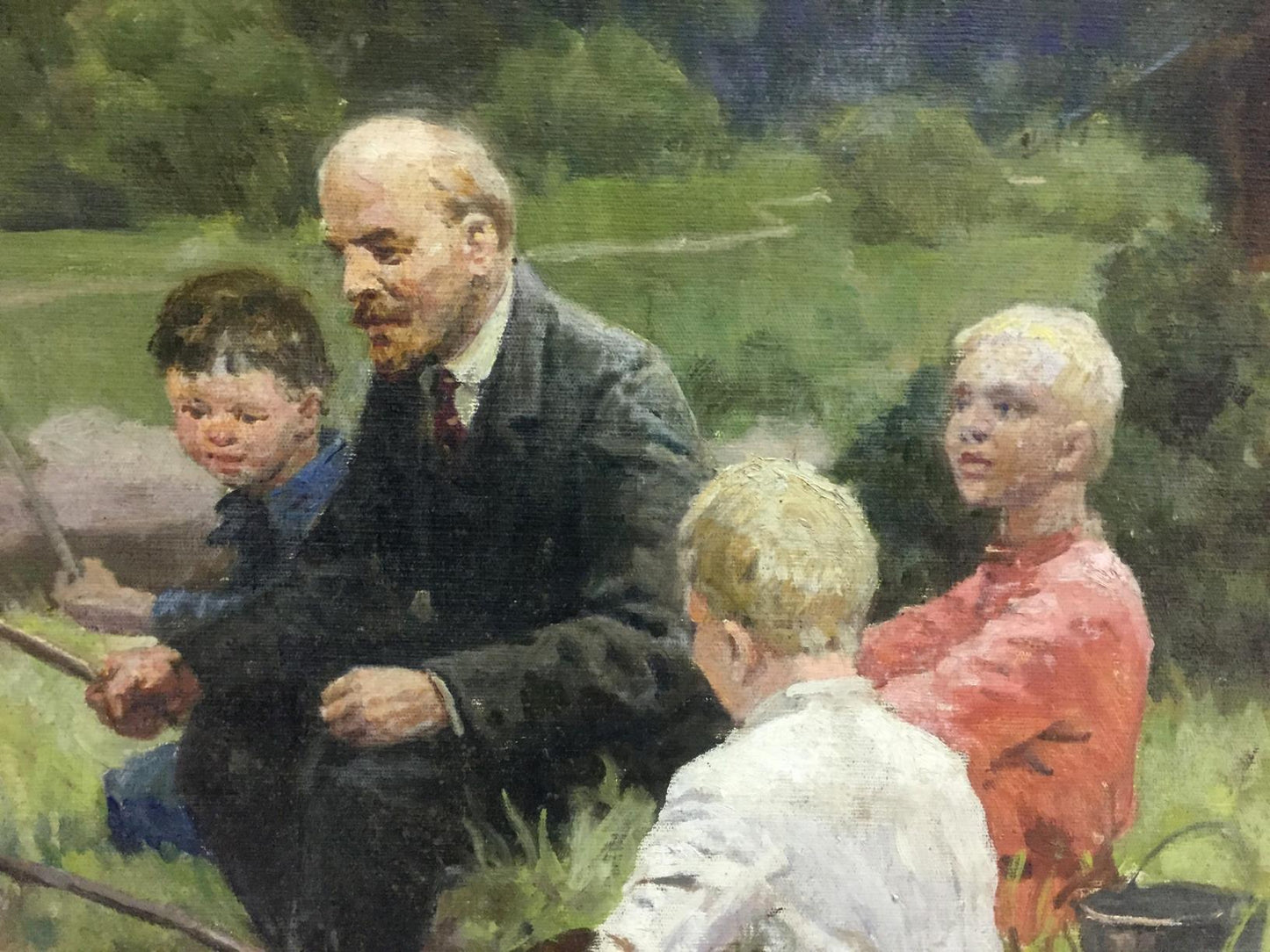 Oil painting Lenin with children Shmatko Leonid Aleksandrovich