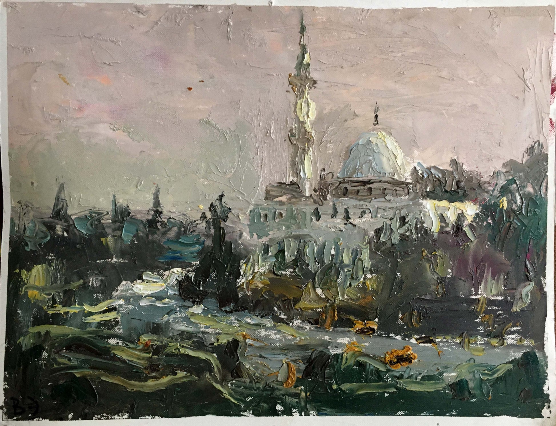 Oil painting City landscape Endeberya Viktor
