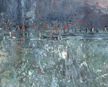 Abstract oil painting before the storm Peter Dobrev