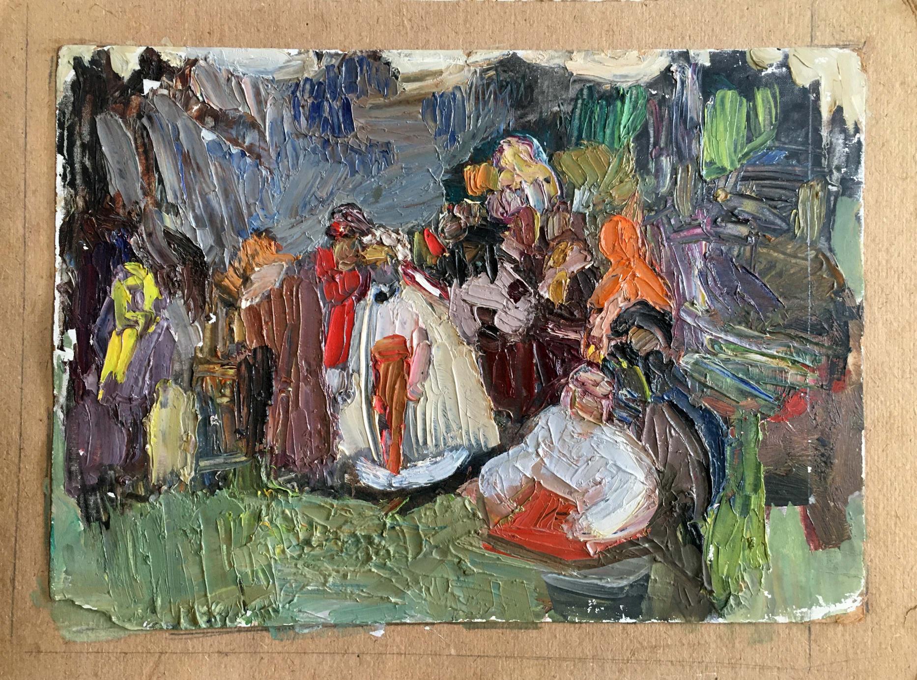 Oil painting People on a picnic