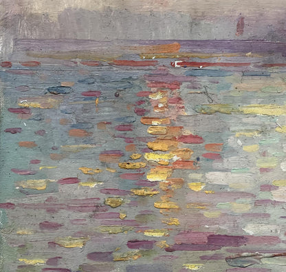 Oil painting Rays on the water Peter Dobrev